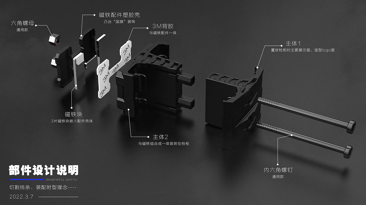 玩具子弹夹子ID设计,便携收纳场景,磁吸装配设计