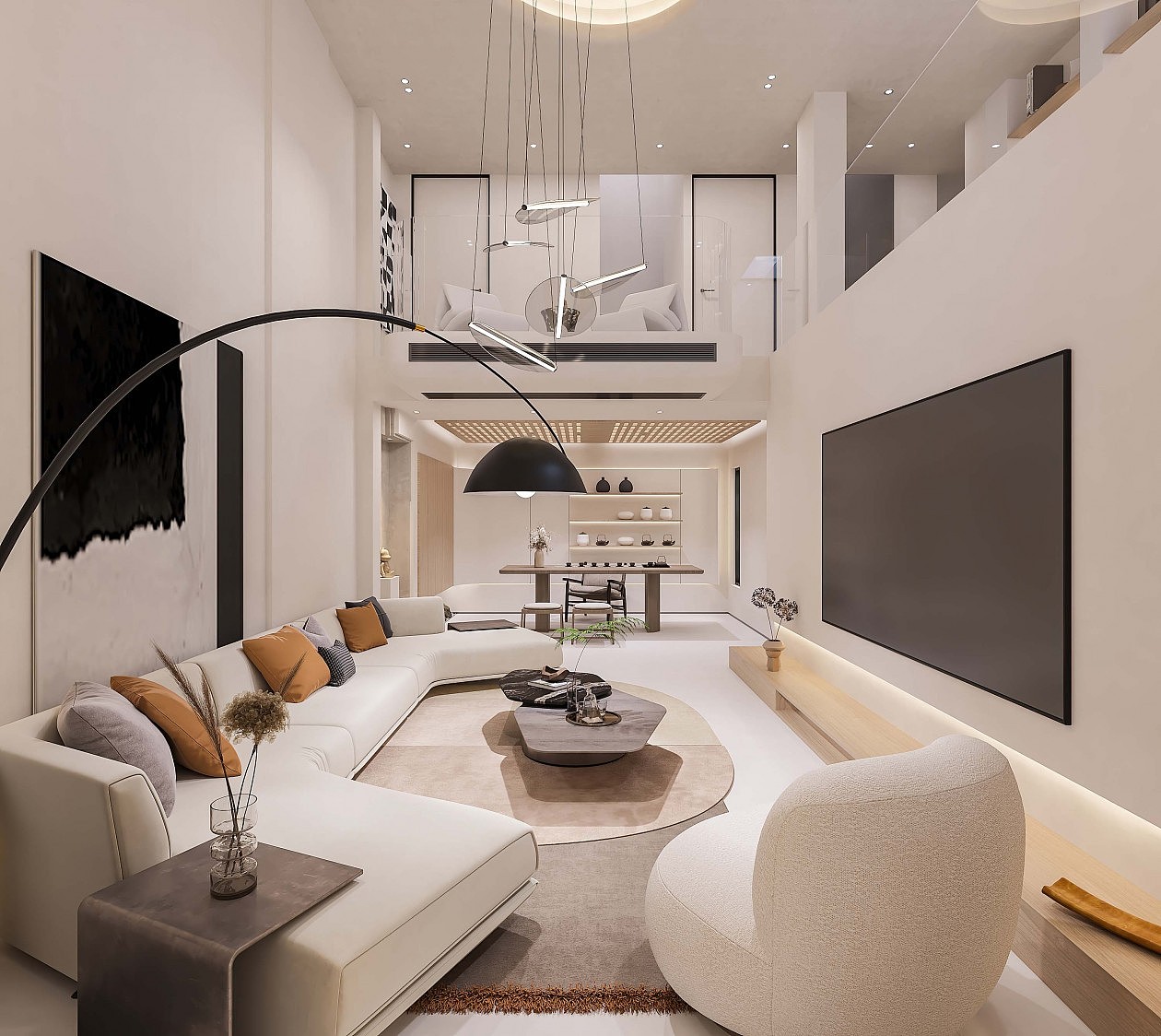 现代风格客餐厅效果图表现