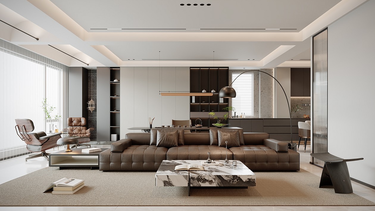 现代风格客餐厅效果图表现