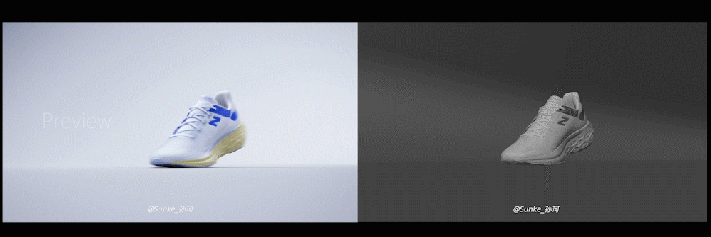 New Balance Fresh Foam 跑鞋产品CG三维动画广告