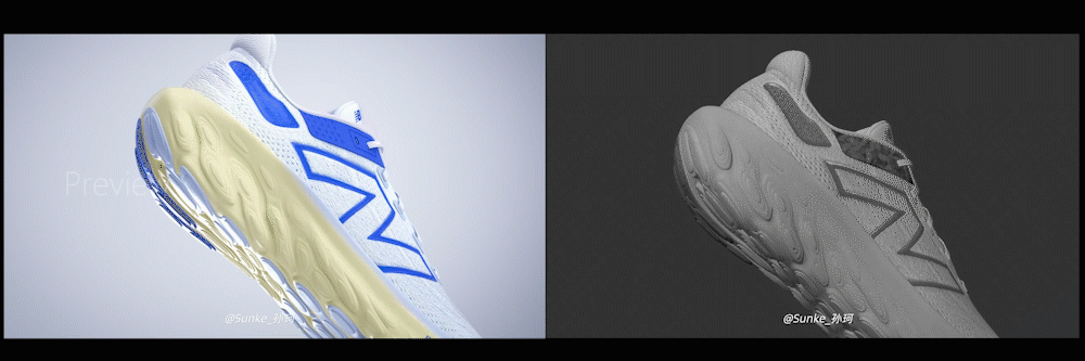 New Balance Fresh Foam 跑鞋产品CG三维动画广告