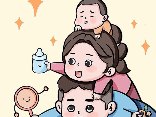 大手牵小手，我们是一家三口啦