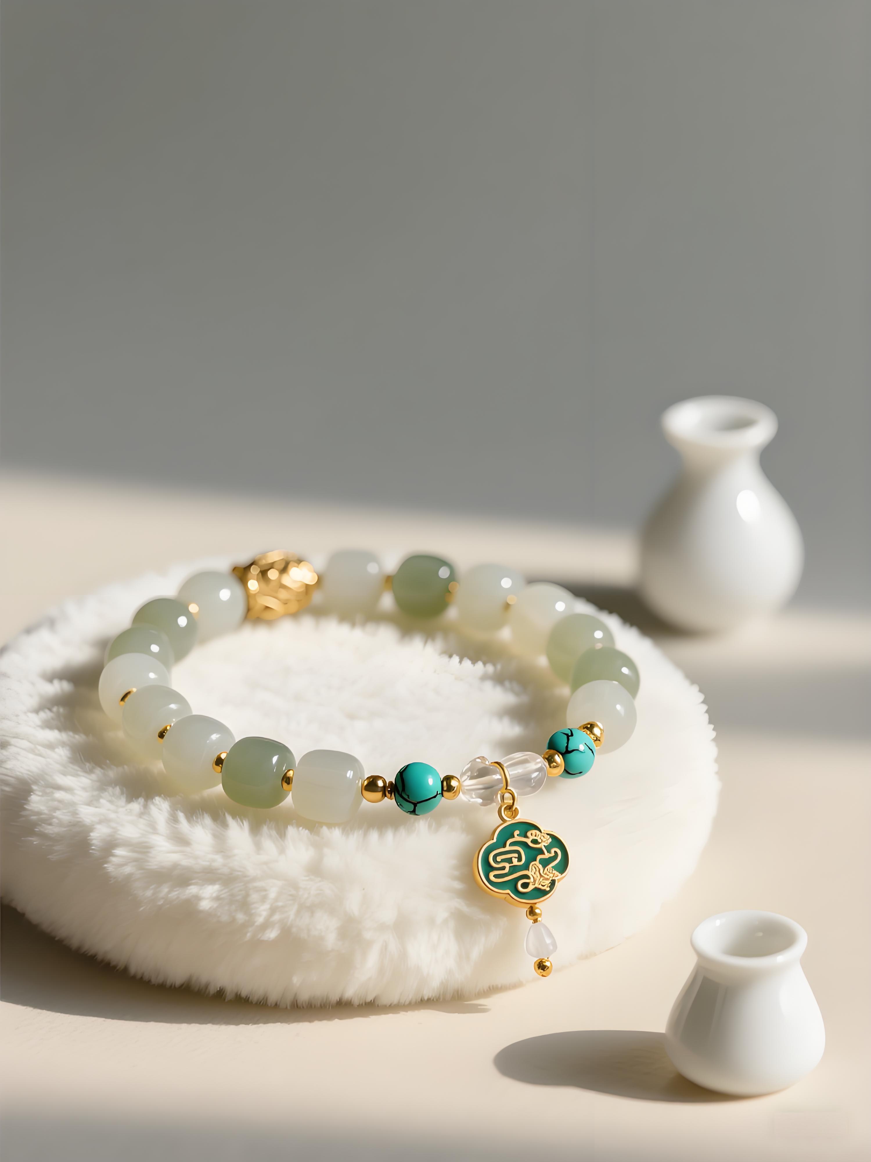 “这块玉糖里,藏着江南的春天!新中式少女手链让我原地沦陷~”