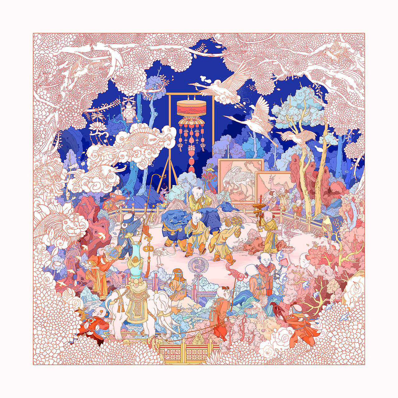 《元夜如昼》——中国古代元宵节主题系列插画创作(图ZMzkxMjc5NzI0) - 商业插画 - 站酷设计师ZBC_BETTER原创素材 - 站酷ZCOOL