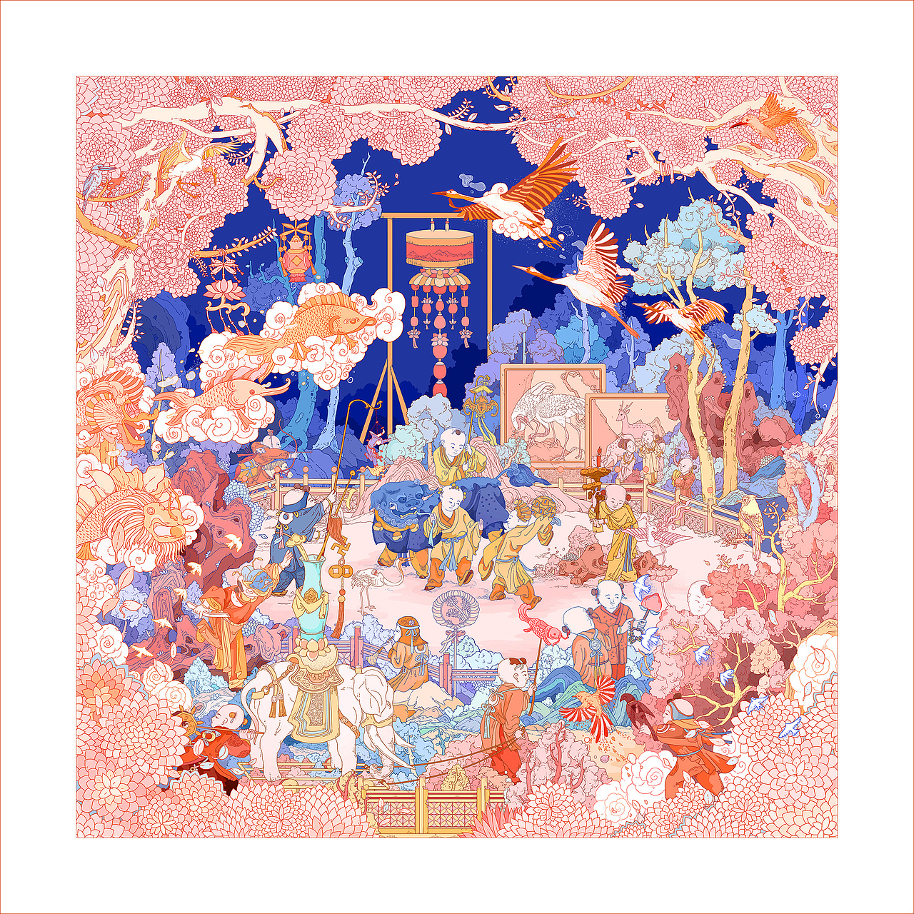 《元夜如昼》——中国古代元宵节主题系列插画创作(图ZMzkxMjc5Nzky) - 商业插画 - 站酷设计师ZBC_BETTER原创素材 - 站酷ZCOOL