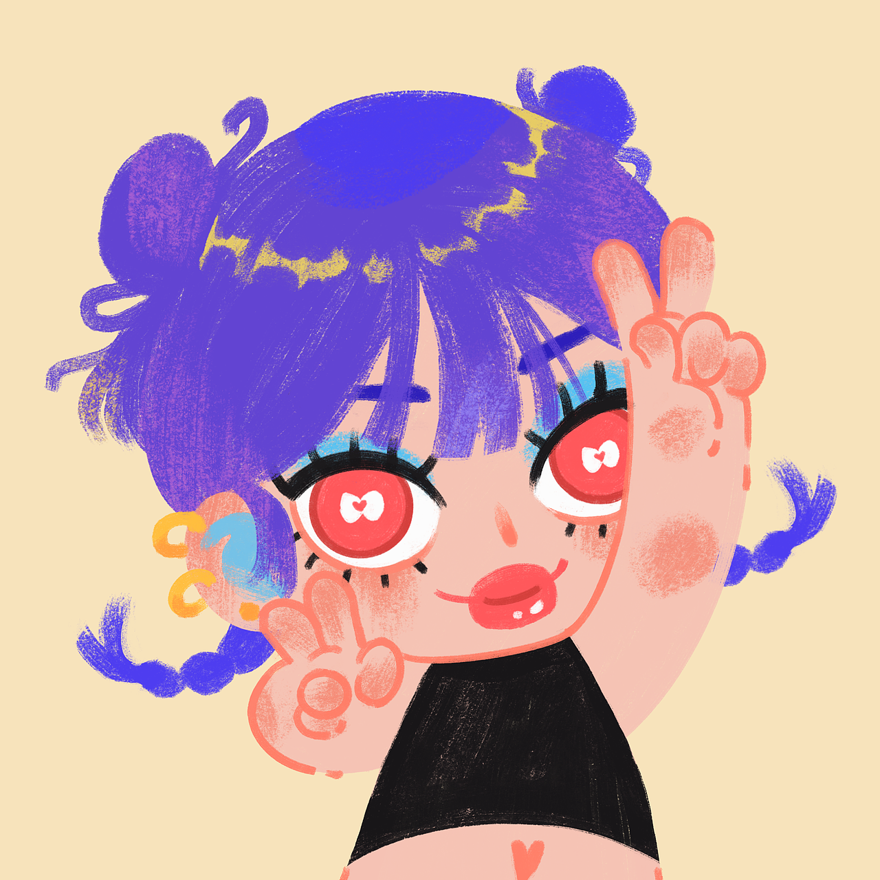多巴胺涂鸦少女（图ZMzkxMjgwOTI4） - 儿童插画 - 站酷设计师霹雳水母原创素材 - 站酷ZCOOL