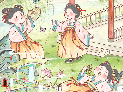 “不管几岁快乐万岁”儿童节插画