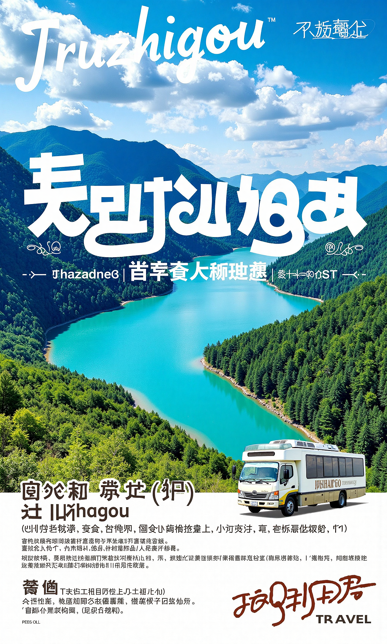 lora日系风旅游海报练习~九寨沟和洱海（图ZMzkxMjk0ODMy） - AI作品 - 站酷设计师Z27071201原创素材 - 站酷ZCOOL