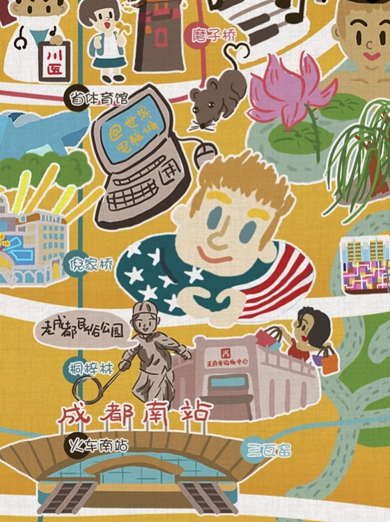 成都手绘地图