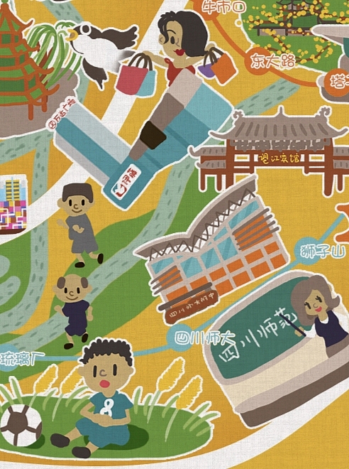 成都手绘地图
