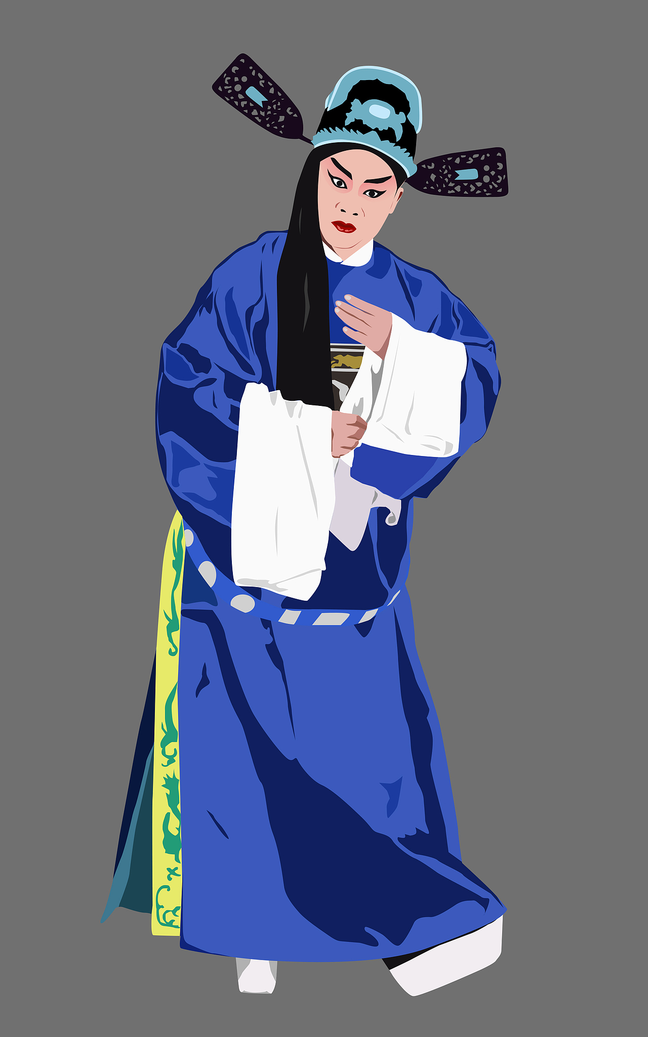 秦腔戏曲插画——周仁献嫂(周留华)