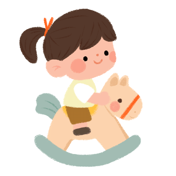 骑木马的小女孩