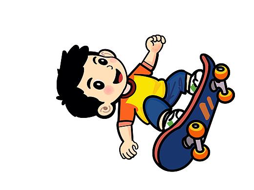 滑板少年
