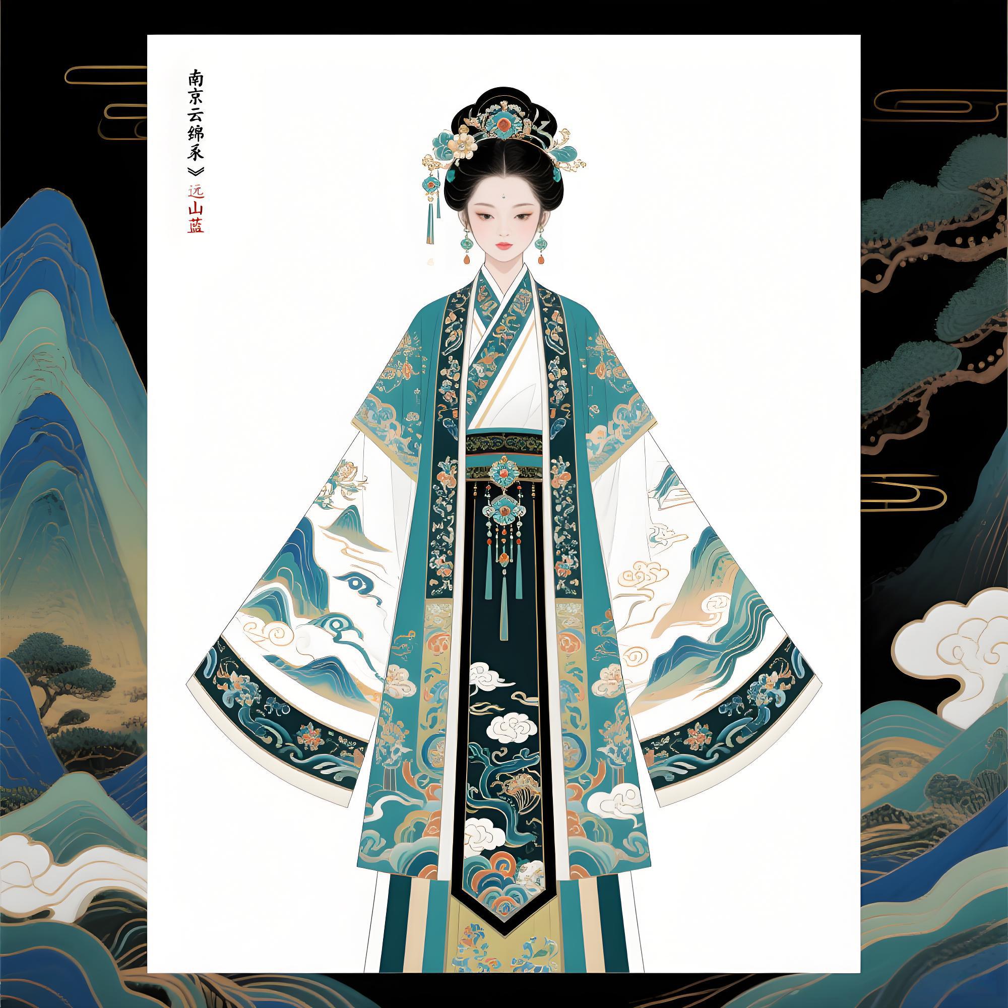 南京云锦·远山青汉服设计说明