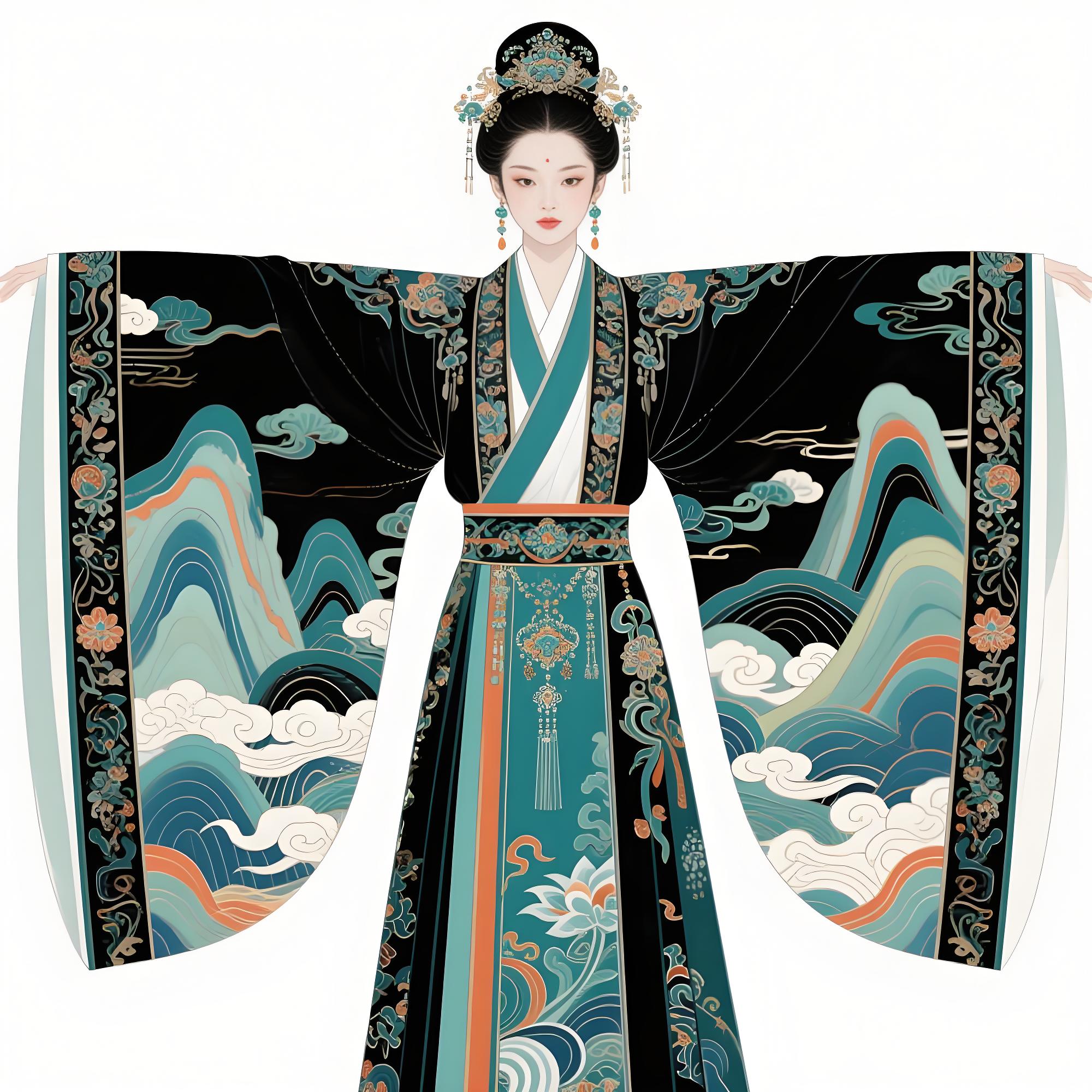 南京云锦·远山青汉服设计说明