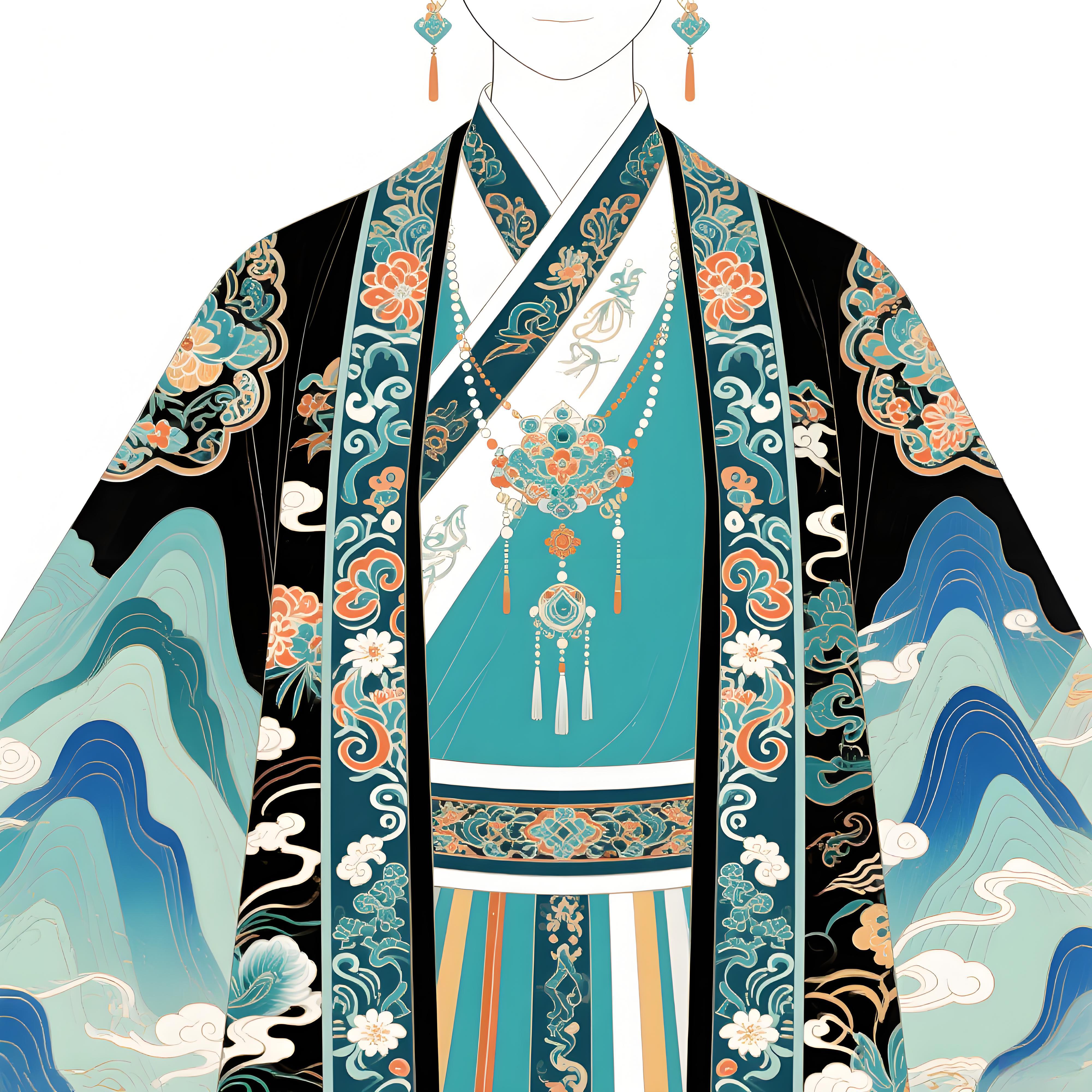 南京云锦·远山青汉服设计说明