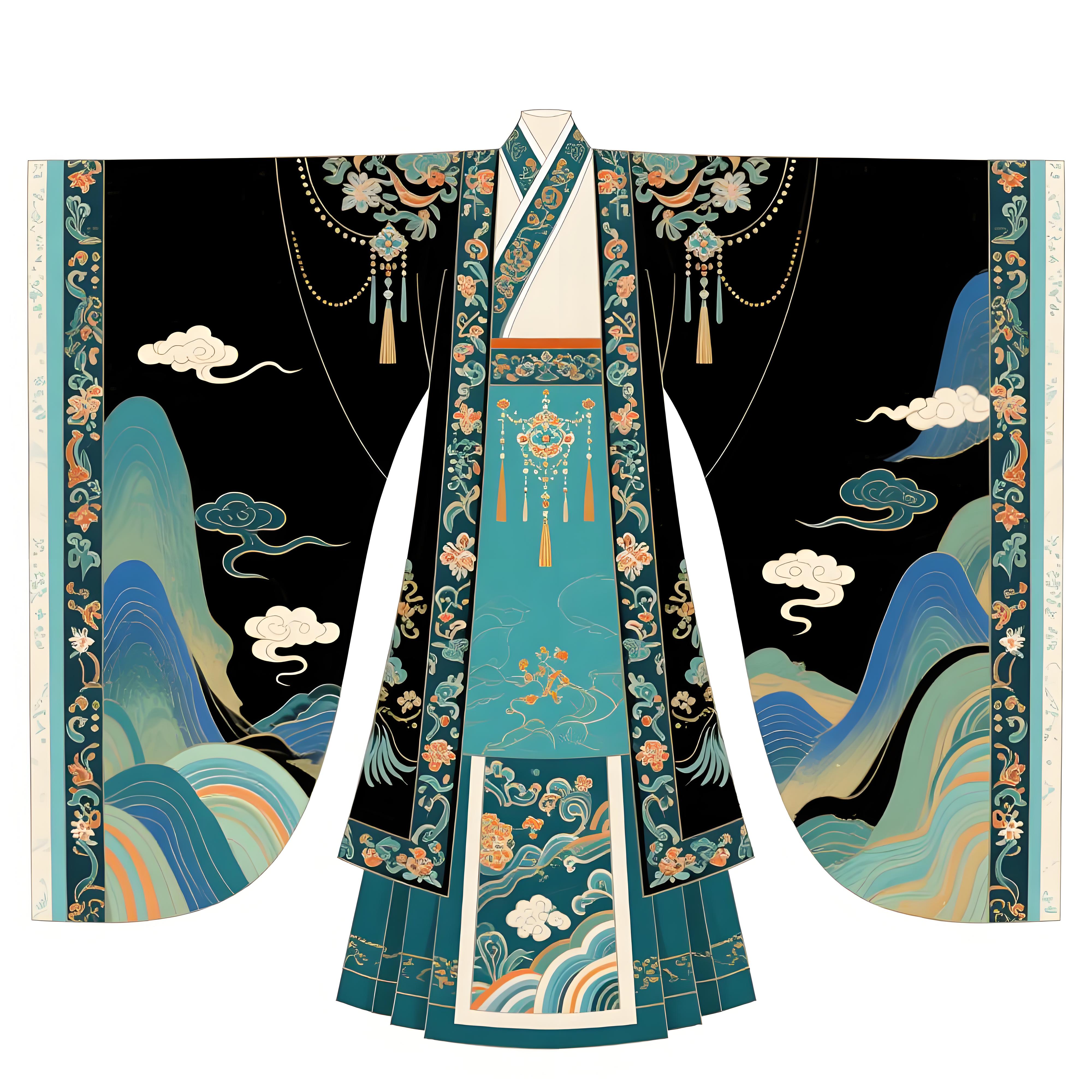 南京云锦·远山青汉服设计说明