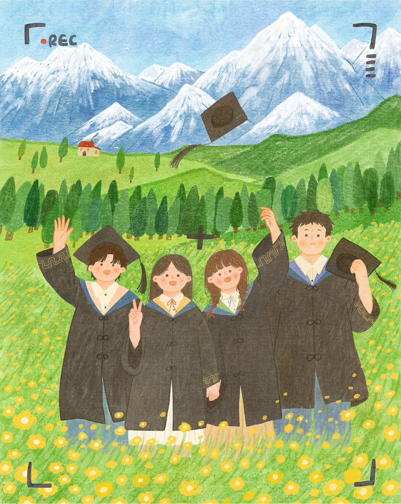 原创插画 | 毕业快乐，一起去一场难忘的毕业旅行吧 ！（图ZMzkxMzIzMTUy） - 儿童插画 - 站酷设计师画画的小马驹原创素材 - 站酷ZCOOL