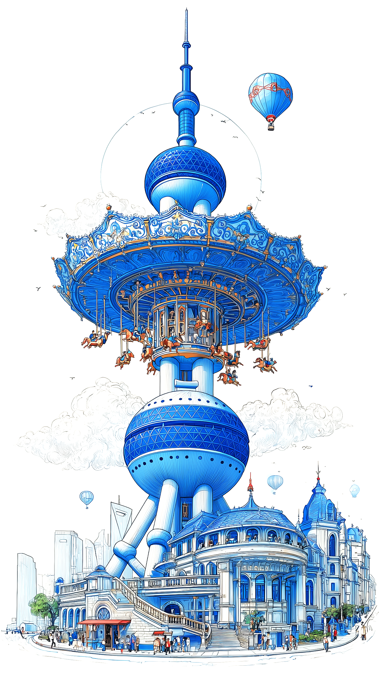 AIGC-《儿童节快乐-旋转木马》