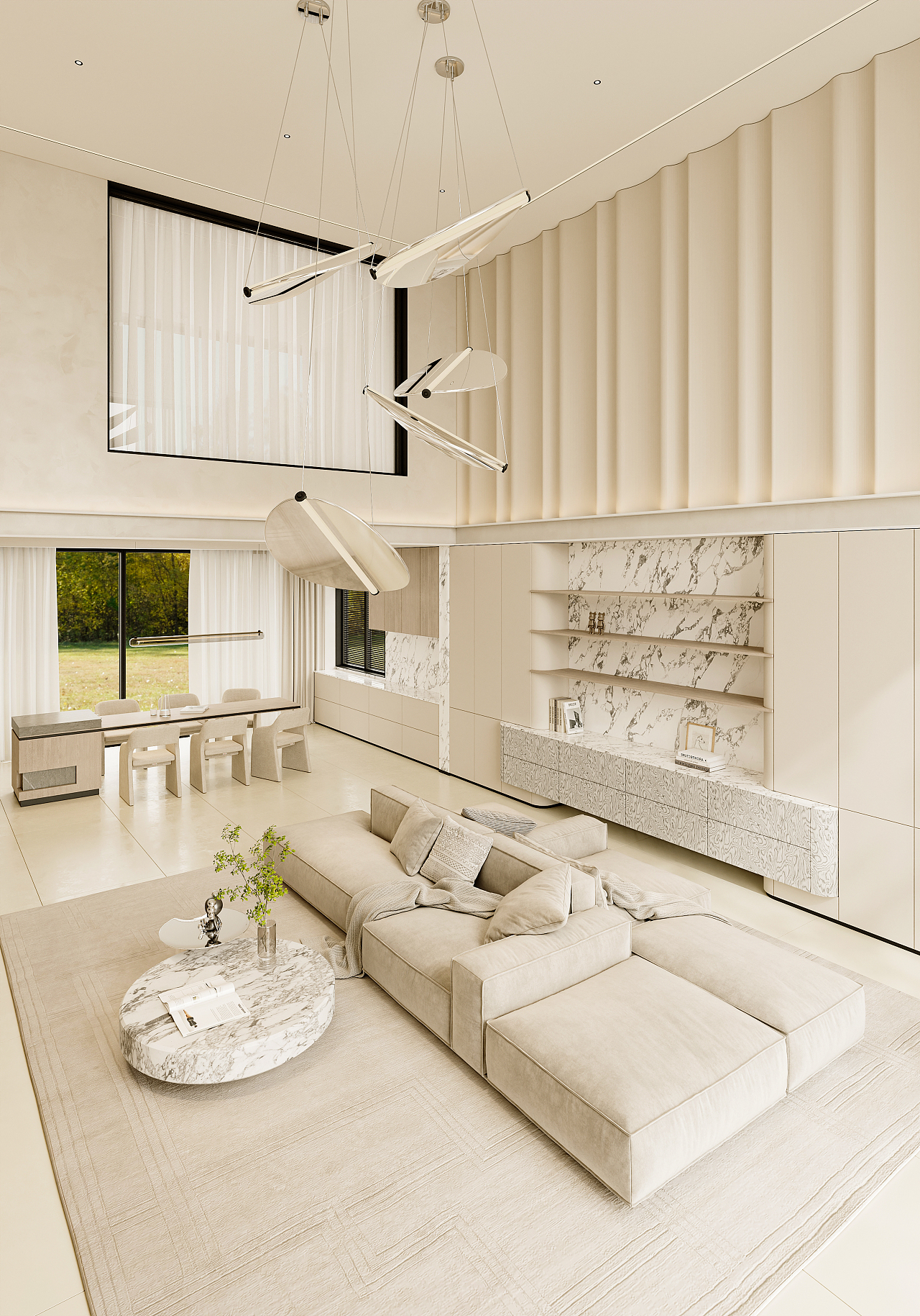 三亚 绿城海棠望庐 650㎡ 原木奶油风效果图表现