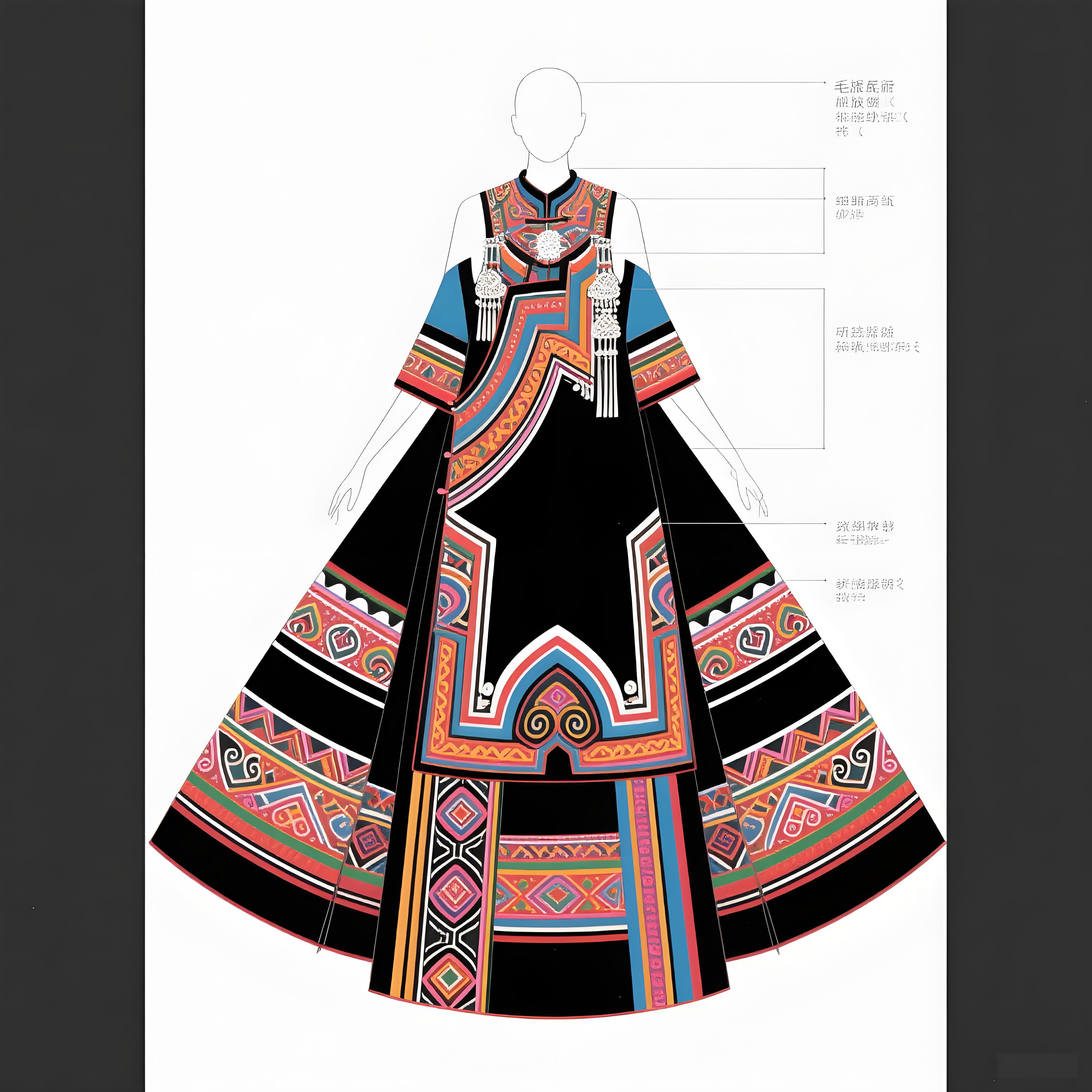 毛南族高定礼服设计说明（图ZMTUxMDU2NzI=） - 观点 - 站酷设计师欲阳城原创素材 - 站酷ZCOOL