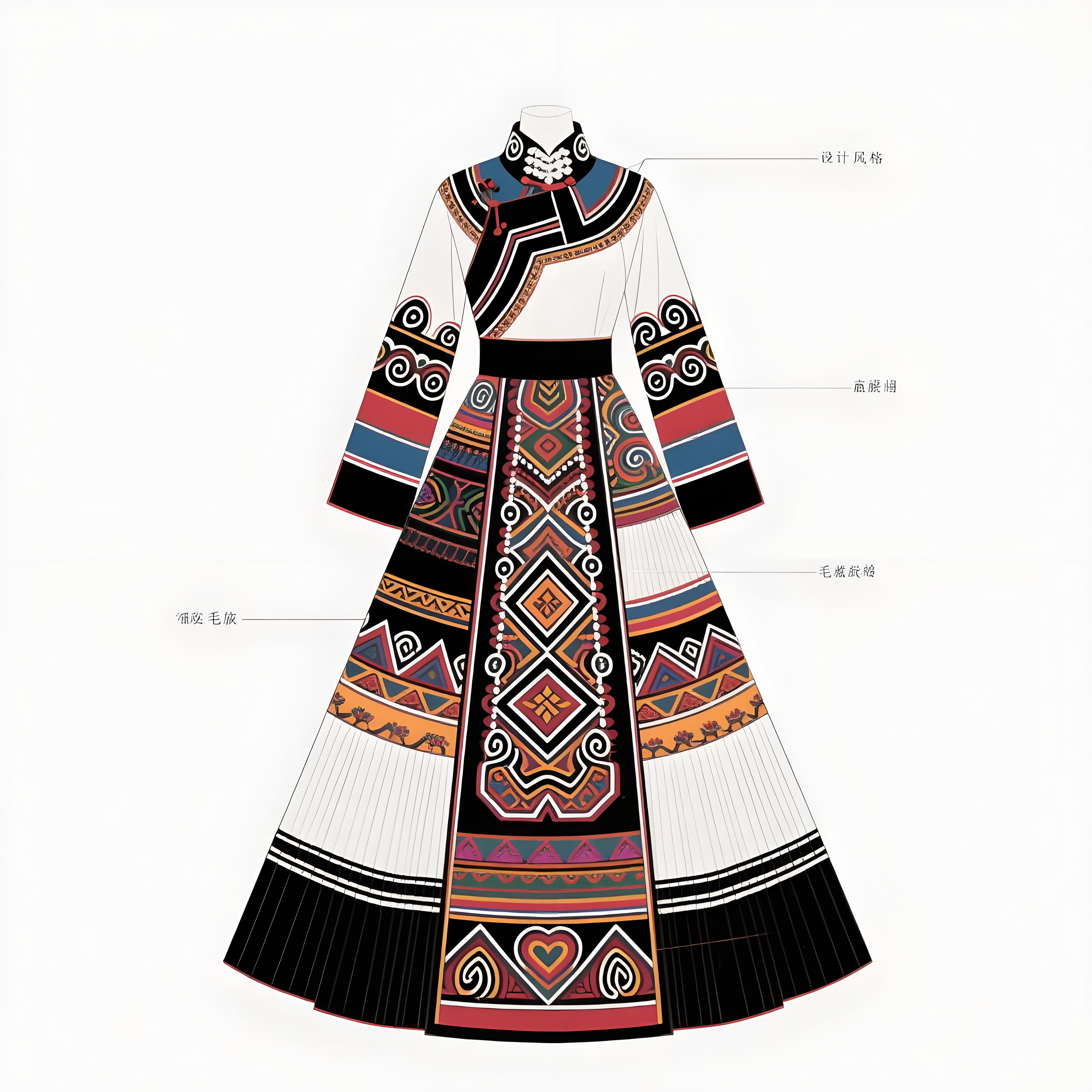 毛南族高定礼服设计说明（图ZMTUxMDU2NzY=） - 观点 - 站酷设计师欲阳城原创素材 - 站酷ZCOOL