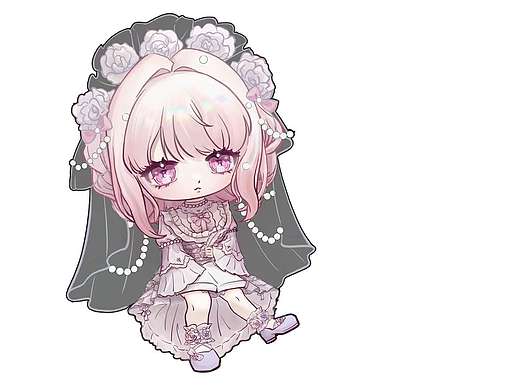 oc Q 版小人坐姿上色