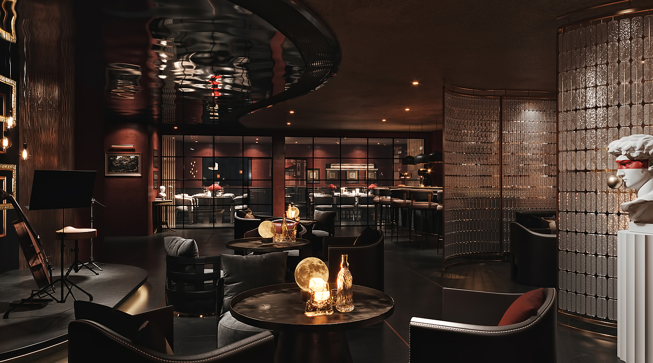 暗黑风雪茄吧酒吧（图ZMzkxMzUzNTE2） - 商业空间设计 - 站酷设计师阿文精工原创素材 - 站酷ZCOOL