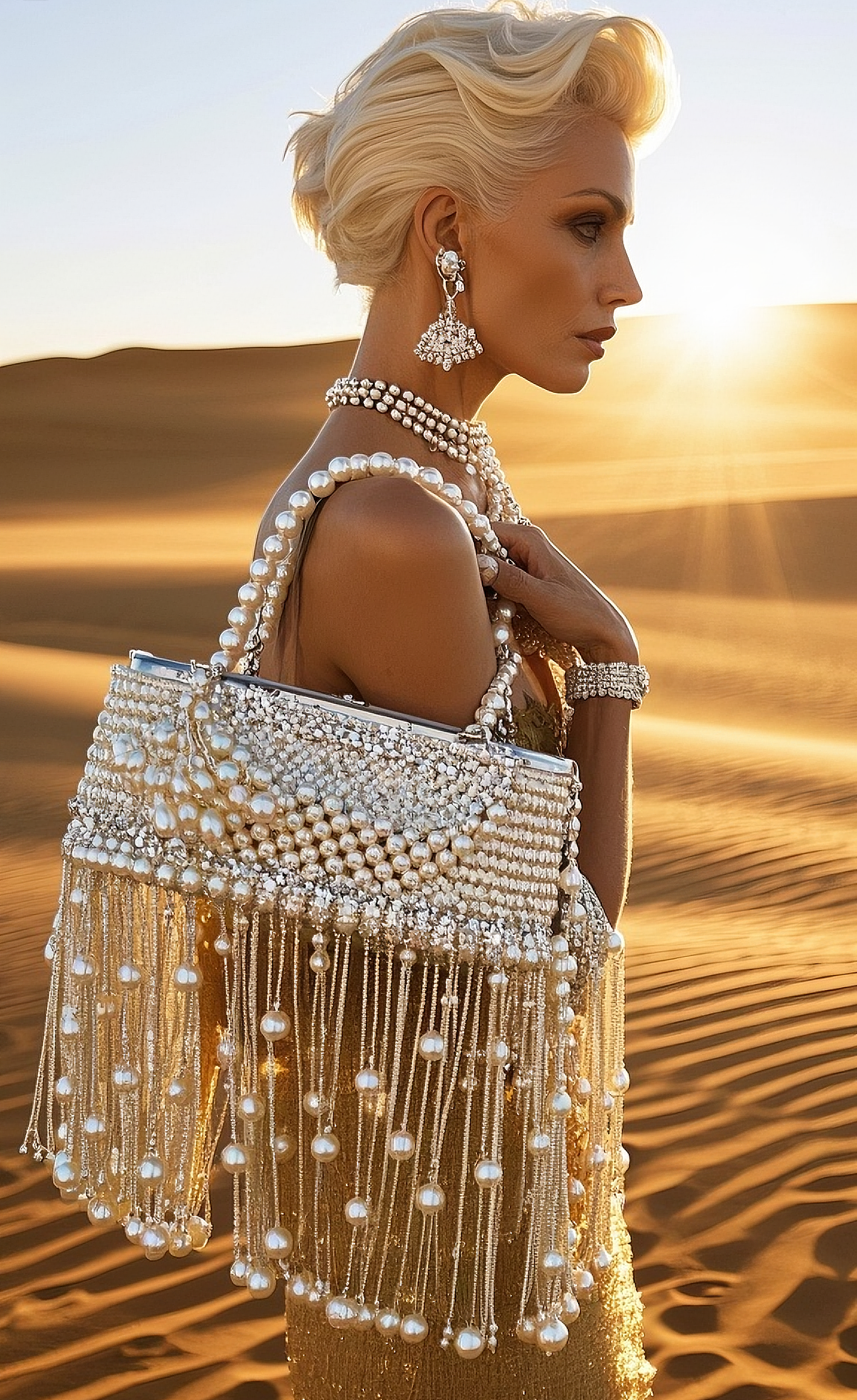 灵感说研发中心手工编织珍珠包(流苏款)