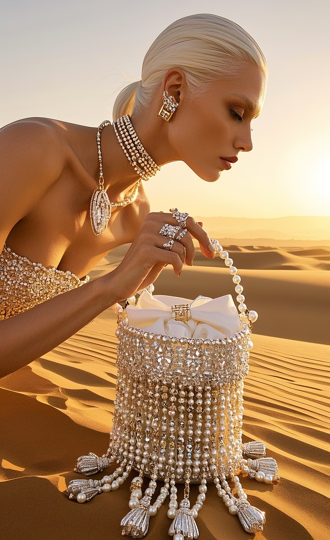 灵感说研发中心手工编织珍珠包(流苏款)