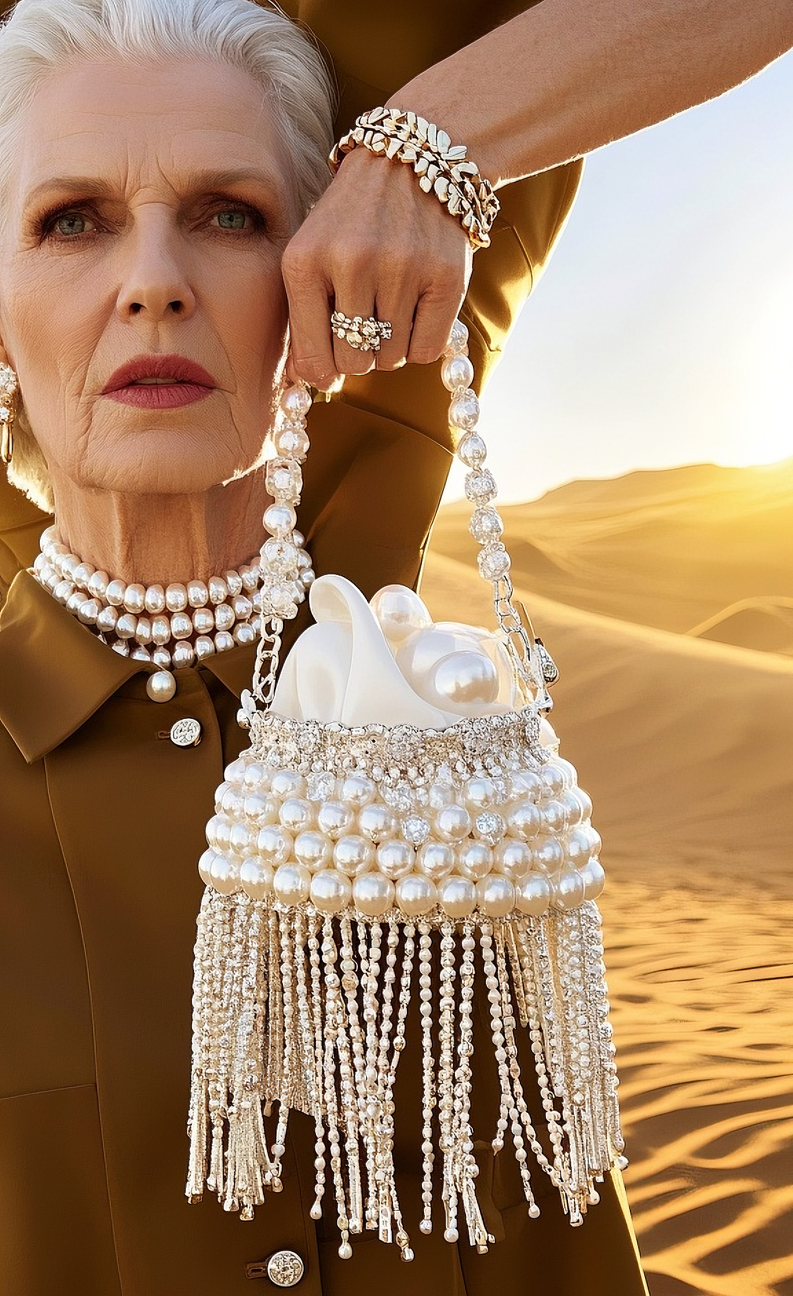 灵感说研发中心手工编织珍珠包(流苏款)