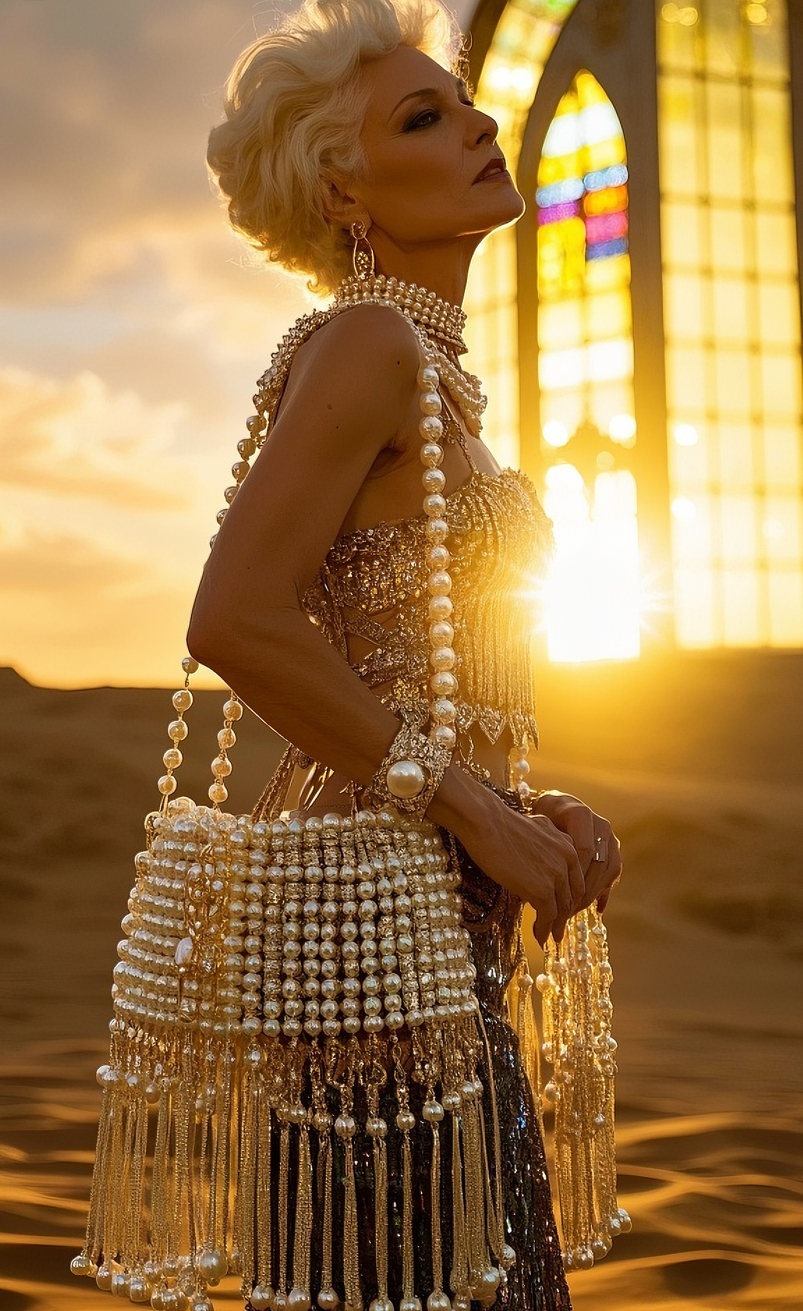 灵感说研发中心手工编织珍珠包(流苏款)