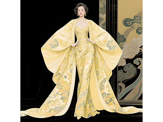 浮沉锦魄：抽象云锦高定礼服设计说明