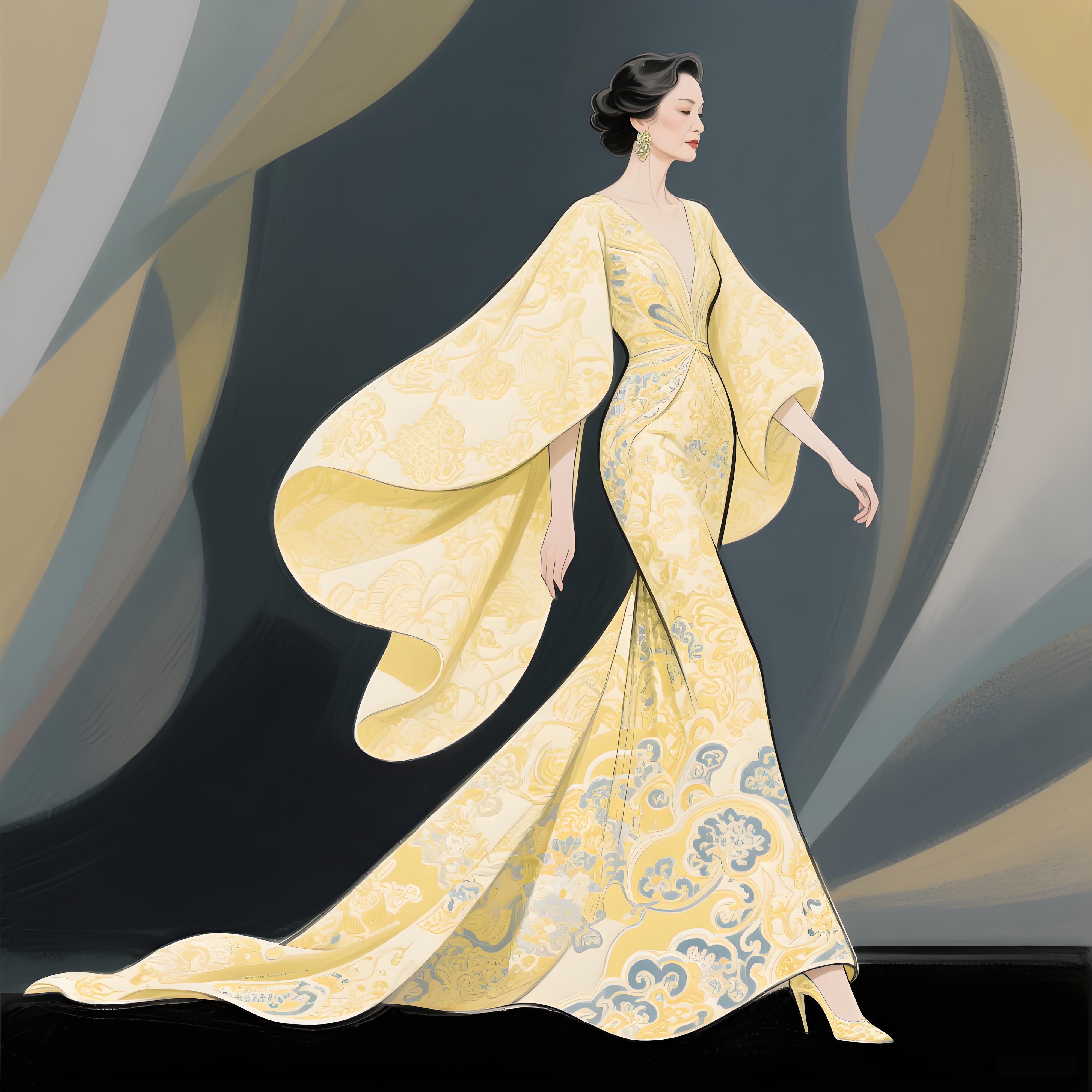 文明尸衣:云锦抽象高定礼服设计说明