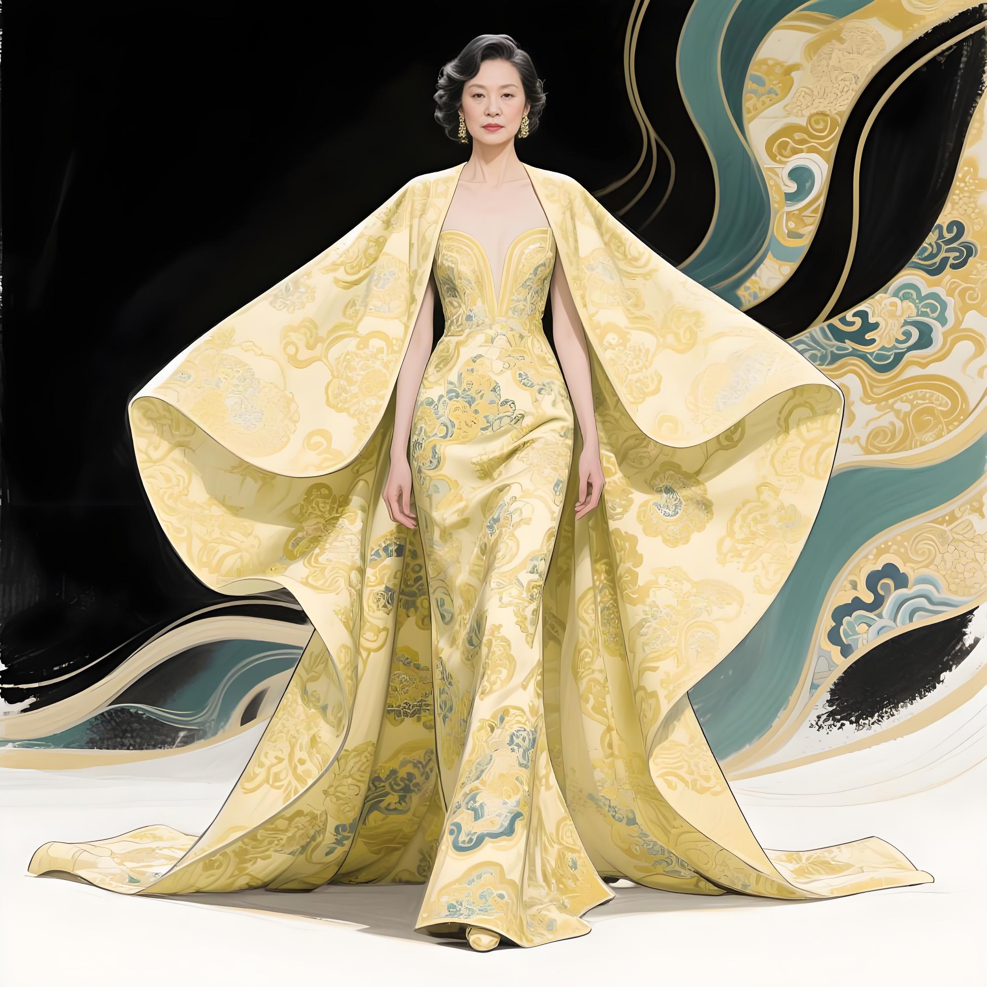 文明尸衣:云锦抽象高定礼服设计说明