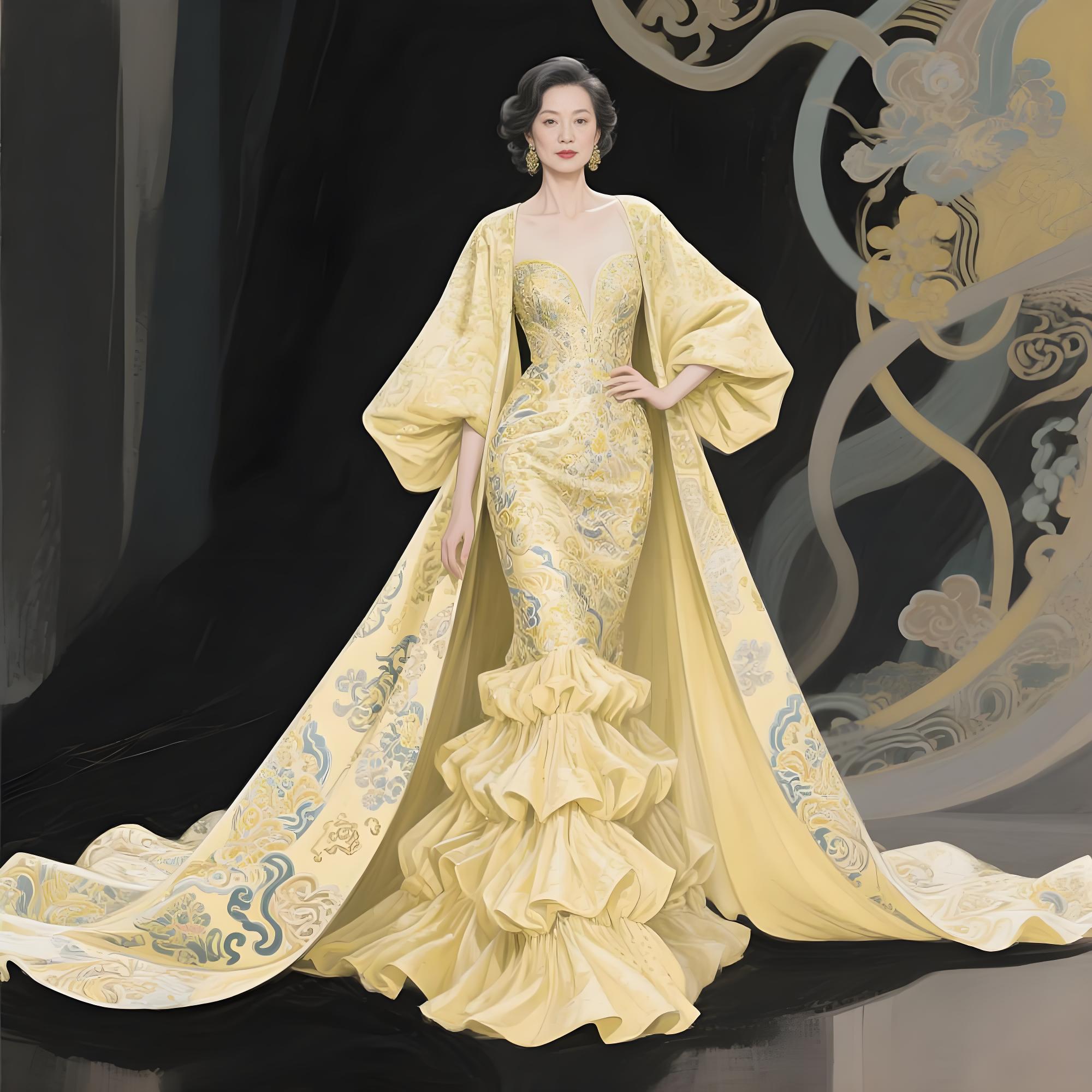 文明尸衣:云锦抽象高定礼服设计说明