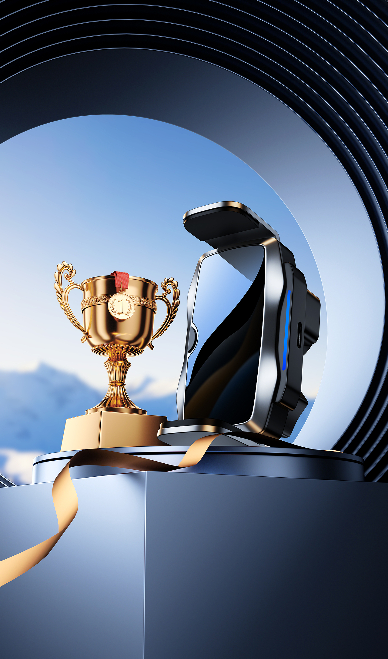 车载支架场景渲染展示