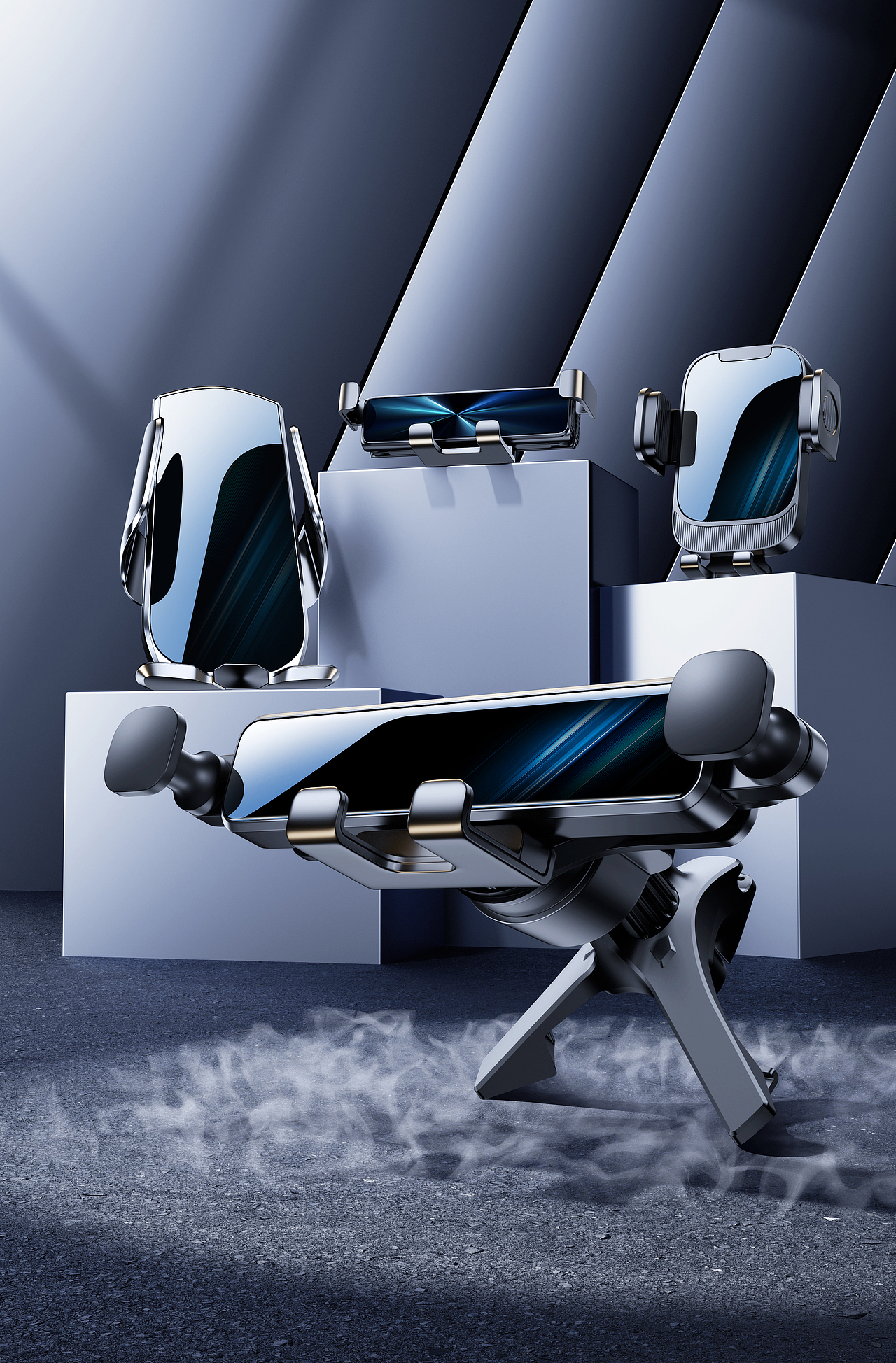 车载支架场景渲染展示