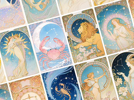 《月眸星轨：致敬穆夏的十二宫浪漫诗画》