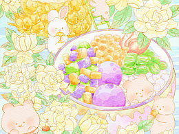 ipad原創(chuàng)插畫(huà)|夏季甜品糖水 