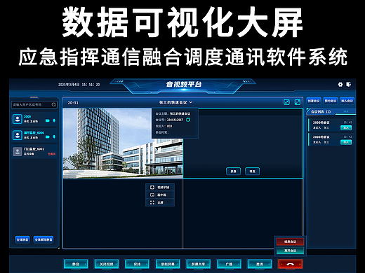 应急指挥通信融合调度通讯软件系统界面可视化UI设计