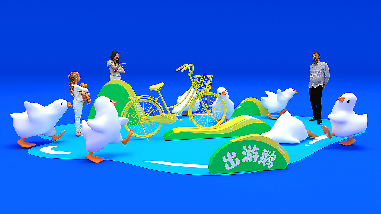 夏季暑期商业IP美陈-幸运鹅