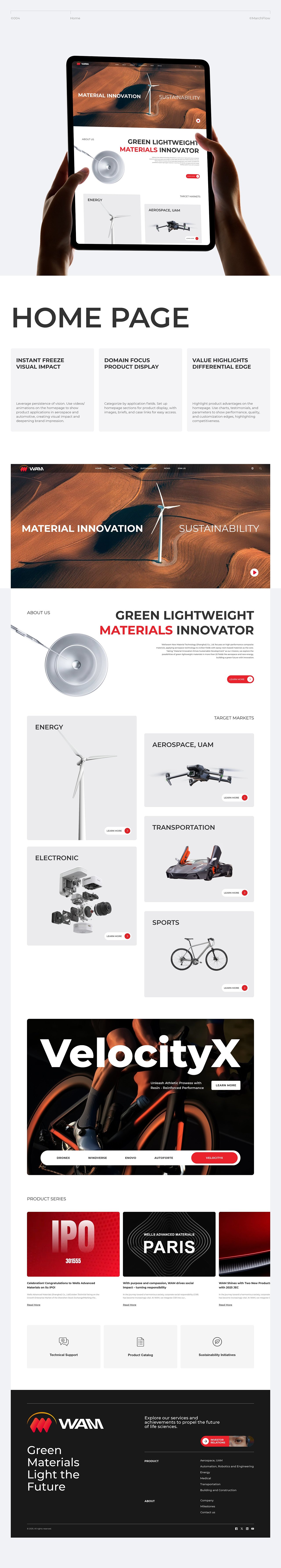 WAM上市公司品牌网站建设 材料领域官网（图ZMzkxNDA2OTE2） - 企业官网 - 站酷设计师marchflow原创素材 - 站酷ZCOOL