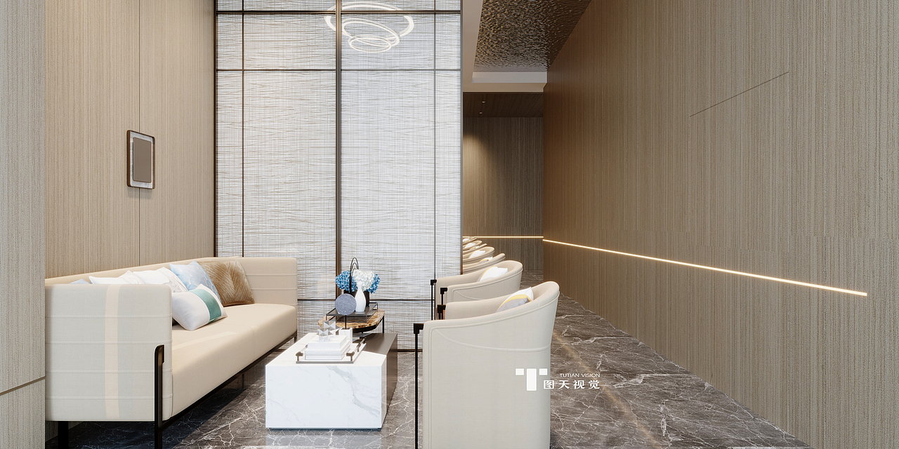 现代香槟金||售楼部接待大厅