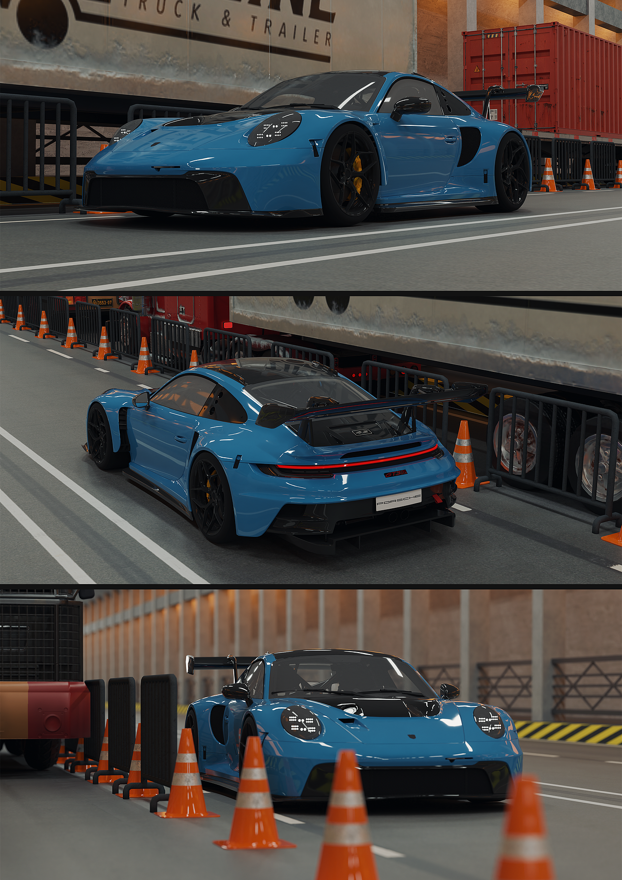 【Blender】Porsche 911 (992) GT3R Street