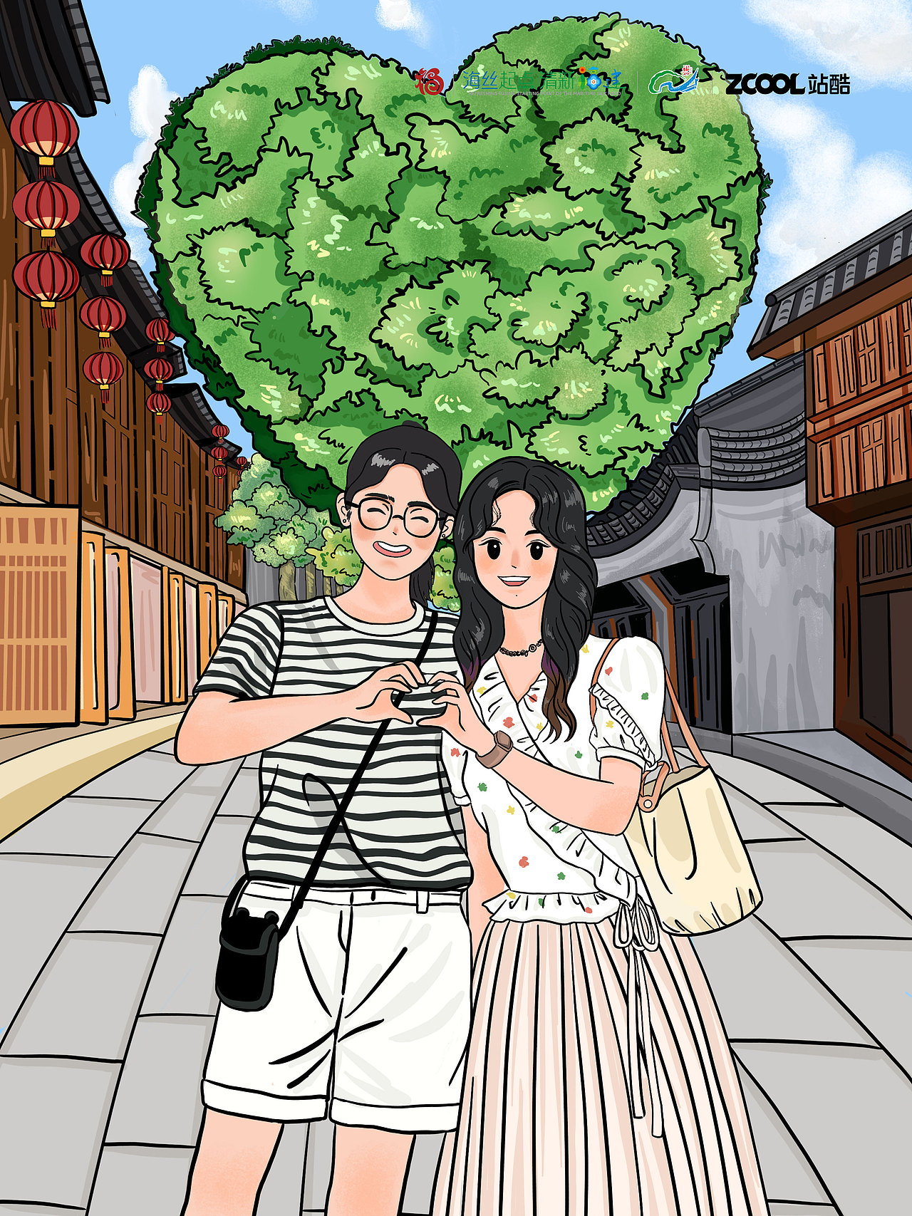 三坊旧影，心意如常（图ZMzkxNDI3Njg0） - 商业插画 - 站酷设计师不学习就没饭吃原创素材 - 站酷ZCOOL