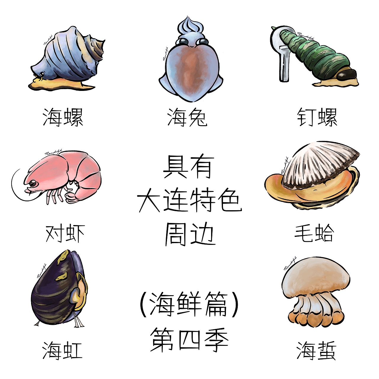 大连海鲜文创形象