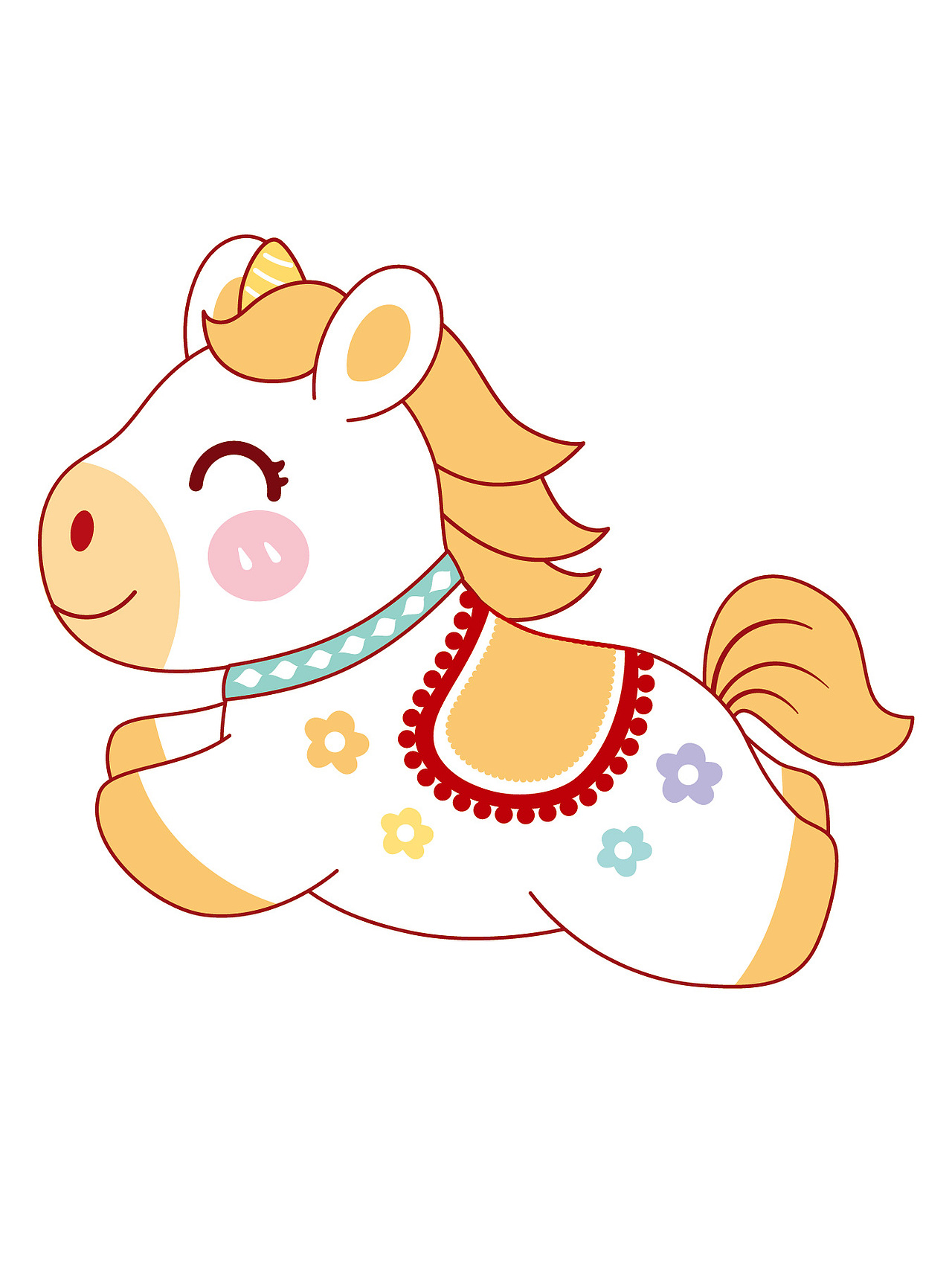 马IP卡通形象插画设计马年生肖吉祥物设计