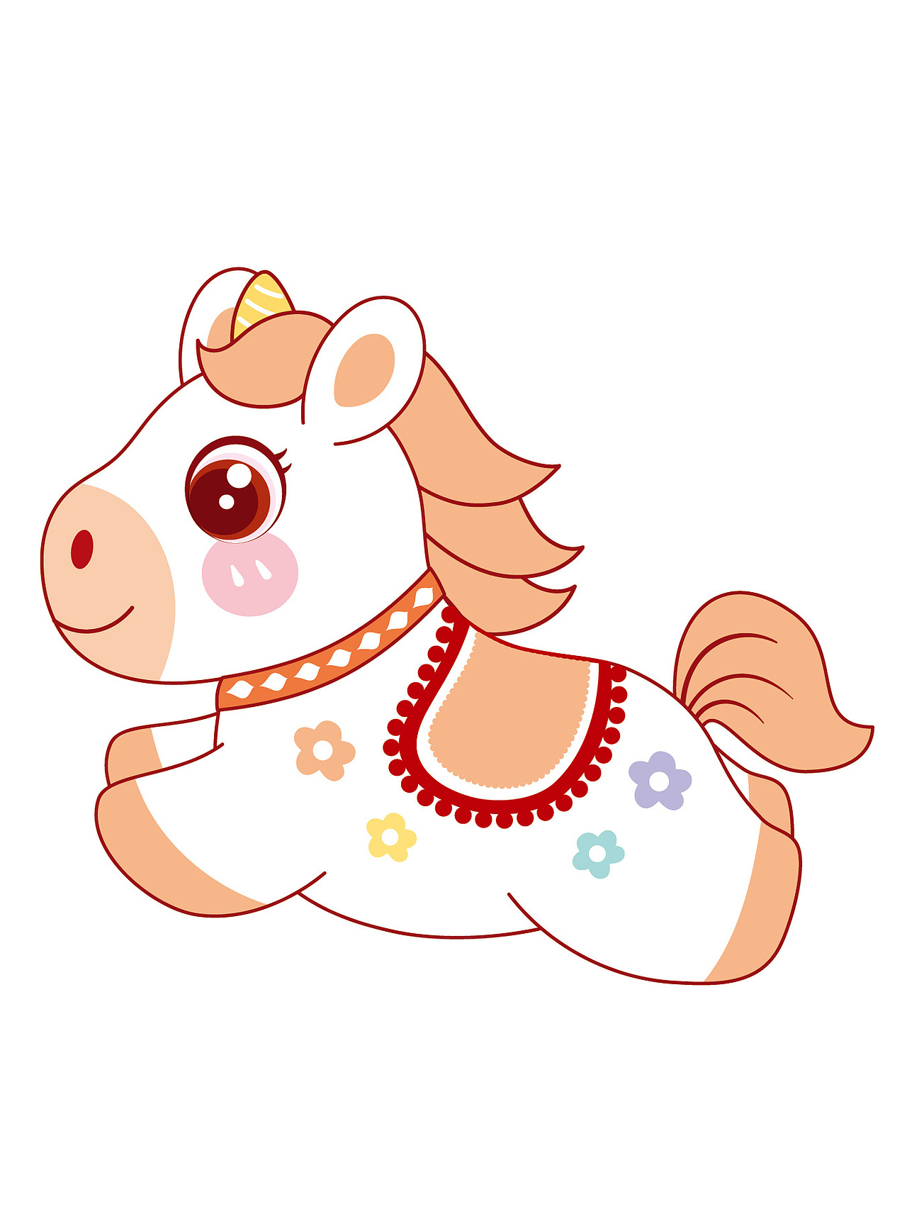 马IP卡通形象插画设计马年生肖吉祥物设计