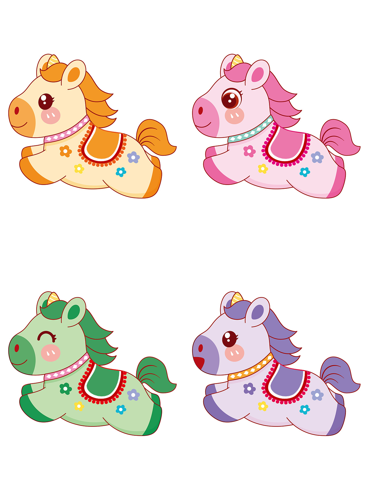 马年卡通吉祥物插画图片设计IP形象图片